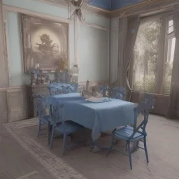 a blue 1900's covertable