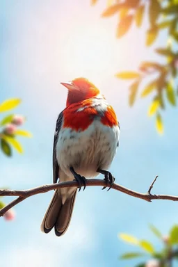 Bird theme. Realistic, hyperdetailed, intricately drawn, meticulous, vivid, vibrant colours. Fascinating digital painting. Sunny day. Well detailed painting, intricate details, high resolution, high quality, ultra HD, 64K. A masterpiece. Perfect composition. Centered image. Full body length. Art in the style of Guido Borelli.