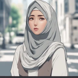 A hejab girl , vectorized , anime , 8k,3d