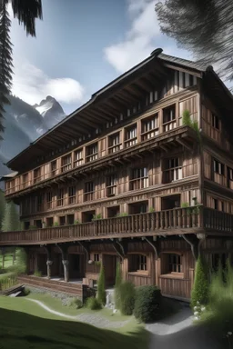 eingang hotel mit rustikalem altholz und tiroler ambiente