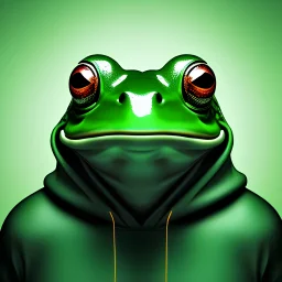 Frog wearing a hoodie