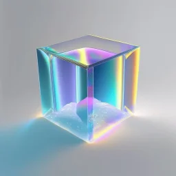 3d holographic on infinite white background, glow, glass effect, 4k. sober. fintech