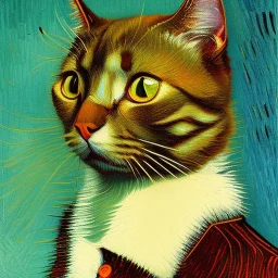 Portrait of a cat by Van Gogh