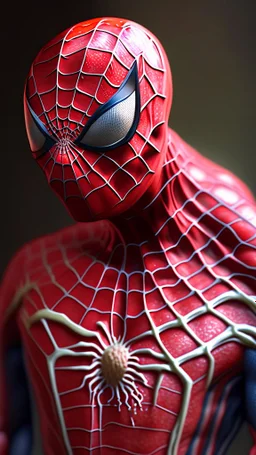 spiderman become strawberry, ultra realistic, 4k, ultra detail, full body