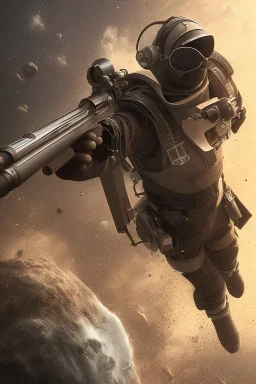 diver like a Nolan,with the gun,hi quality detail,hi quality textures,cinematic,realistic,aggressive,cosmic