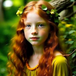 pretty girl, aged 12, ginger, conventionally attractive, dreamy, faun, satyr