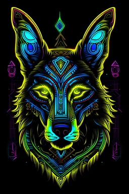 egyptian wolf king of darkness neon