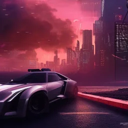 cyberpunk, landscape, cars, GUITARS, cinematic, highly detailed, close up, 4k, deep colors, gold, fire, red, purple, dark, ethereal, utopia, apocalypse, flying Cadillac, from outer space