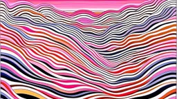 Cosmic waves of grain; surrealism, optical art; Ilya Bolotowsky; salmon to pastel pink to white grdient