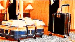 hotel housekeeping steals someone's suitcase