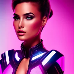 cyberpink, head, woman, portrai, tron