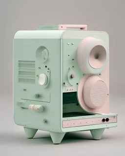 film Machine designed by Dieter Rams. Pastel colors.