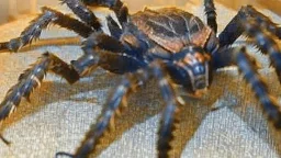 two people run out of hotel room because of escaped tarantula