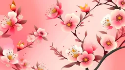 buatkan background dengan tema peach blossoms