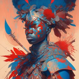 portrait of warrior africa by james jean