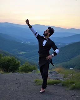 azeri male with traditional dance clothing