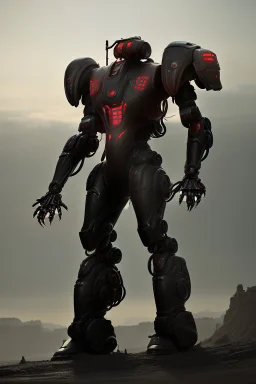 dark armor robot ai soldier mech dystopian scary gladiator predator monster