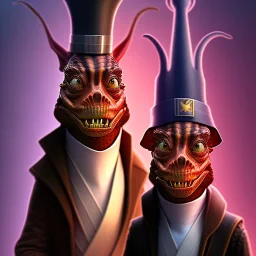 jarjar binks as mayor with tophat