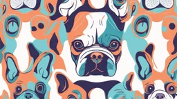 French bulldog face neon