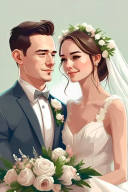 Wedding Couple Artistry 2d illustration
