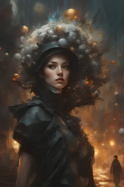 a midnight portrait of the world exploding : extreme detail intricate motifs by Bastien Lecouffe Deharme jeremy mann andree wallin deep depth of field bright dramatic lighting craig mullins radial maximalist deviantart Ray Tracing Yoshikata Amano Edwin Landseer Ismail Inceoglu; Russ Mills Victo Ngai Bella Kotak; 3d: perfect composition