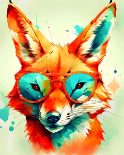 Art illustration sunglasses foxman