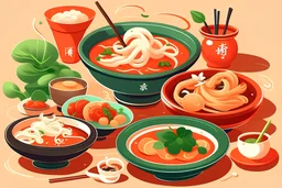 chinese food animation style