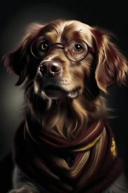 harry potter as a dog with the typical scar