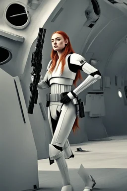 [Sophie Turner] Captain Sophie Turner emerged from the escape pod with a steely determination befitting her role as a lost elite Imperial stormtrooper. Though she is in rags, she remained a proud member of the Empire's military forces. The harsh environment of this unknown planetary would not break her spirit or training. Taking stock of her situation, Captain Turner inventoried what supplies had survived the rough landing intact.