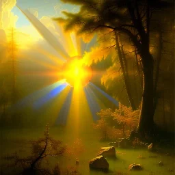 transparent glass ball by Albert Bierstadt, Crepuscular Rays