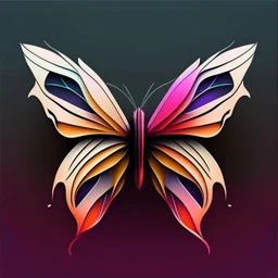 symetry!!, butterfly!!, logo, NFT, futuristic, colorful, curves, lines, shadow, simple