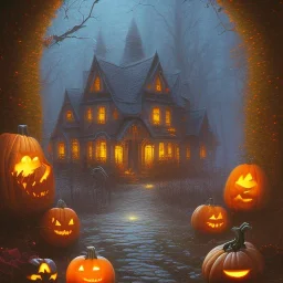 halloween pumpkinman horror by thomas kinkade gerald brom whelan