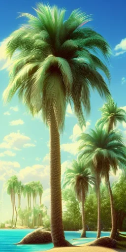 1980's aesthetic vaporwave Palm tree