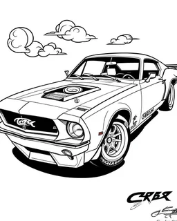 coloring page 1969 Ford Mustang Boss 302