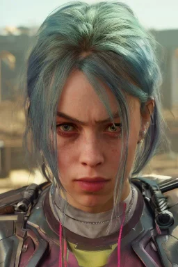 Billie Eilish, cyberpunk2077, booty, photorealistic