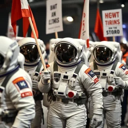 Female astronauts going on strike.