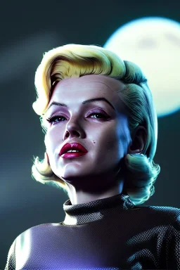 Ultra Realistic retro sci-fi scene, portrait, blonde woman, sweet young Marilyn Monroe face, perfect iris, tight latex coat, Strange planet background, Retro sci-fi style helmet, fog, rain, soft color, highly detailed, unreal engine 5, ray tracing, RTX, lumen lighting, ultra detail, volumetric lighting, 3d, finely drawn, high definition, high resolution.