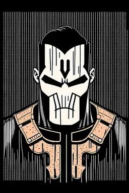 punisher sku;; in the style of Hiroshi Nagai