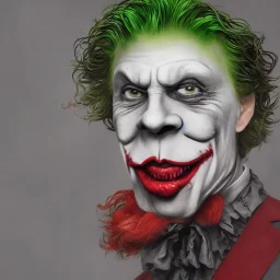 Insanely detailed portrait of Ronald McDonald like DC's Joker:: perfect proportions :: by Artgerm, Greg Olsen, Pixar, WLOP :: hyperrealistic, hyper detailed, photorealistic :: a masterpiece, incredible composition, amazing depth, imposing, meticulously composed, 8k :: unreal engine :: Mappa studios :: detailed matte painting, deep color, fantastical, intricate detail, splash screen, complementary colors, fantasy concept art, 8k resolution trending on Artstation