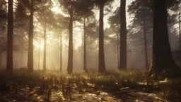 burning forest realistic, cyberpunk modern photorealistic, in the style of , Deviant art, sunlight, post-processing intricate details Octane elegant Unreal Engine cinematic fine details reflections