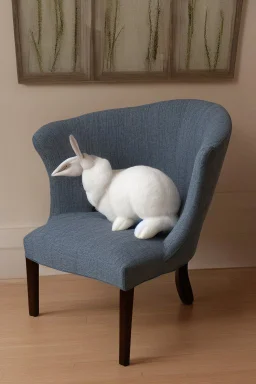 A rabbit shaped arm chair.