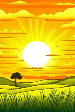 Drawing a sunrise scene in the influential school style
