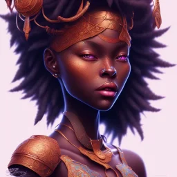 sango fantasy, fantasy magic, intricate, sharp focus, illustration, highly detailed, digital painting, concept art, matte, masterpiece head sexy African beauty black afro nose hair space lady space