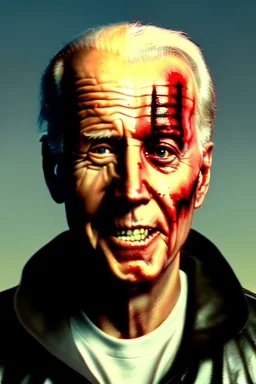 realistic image of joe biden zombie, night, walking zombie style, waist up view, 80s, dark ambient, highly detailed, sky background, concept art, unreal engine 5, god rays, ray tracing, RTX, lumen lighting, ultra detail, volumetric lighting, 3d, finely drawn, high definition, high resolution.