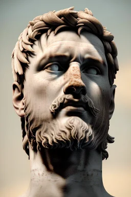 Ultra Realistic image, Roman sculpture, white marble material, Lionel Messi, gold Laurel wreath, gold ornaments, chisel style, waist up portrait, epic, celestial, cinematic lighting, God light, god rays, 4k resolution, smooth details, ornate details, soft lighting, unreal engine 5, marble background.