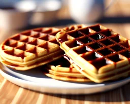  waffles with maple syrup