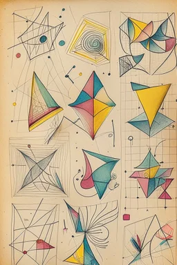 Detailed Kandinsky squares with Sketchy pencil outlines