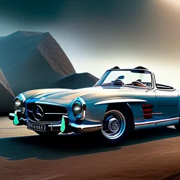 fullbody Drawing of 'Mercedes-Benz 300 SL',intricate detail,andrea bonelli,Kilian Eng,Ohrai,evan lee,three quarters frontal aerial view,toned colors,16k