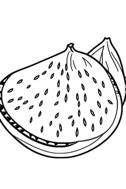 watermelon minimalistic, line art, background, vector, svg, coloring page, black outline on white background