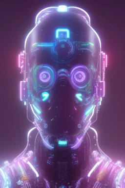 render the immage like cyborg cyberacid neon creapy flash light